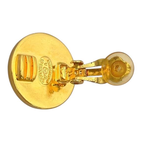 Chanel Vintage Bicolor Turn Lock Coco Earrings Gold Silver W/Box - Picture 7 of 16